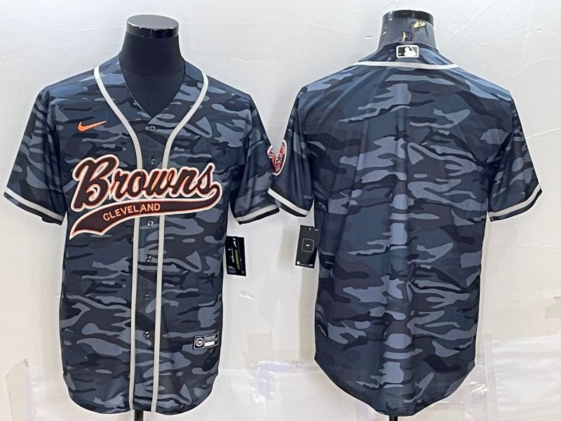 Men Cleveland Browns Blank Camo 2022 Nike Co branded NFL Jerseys->anaheim ducks->NHL Jersey